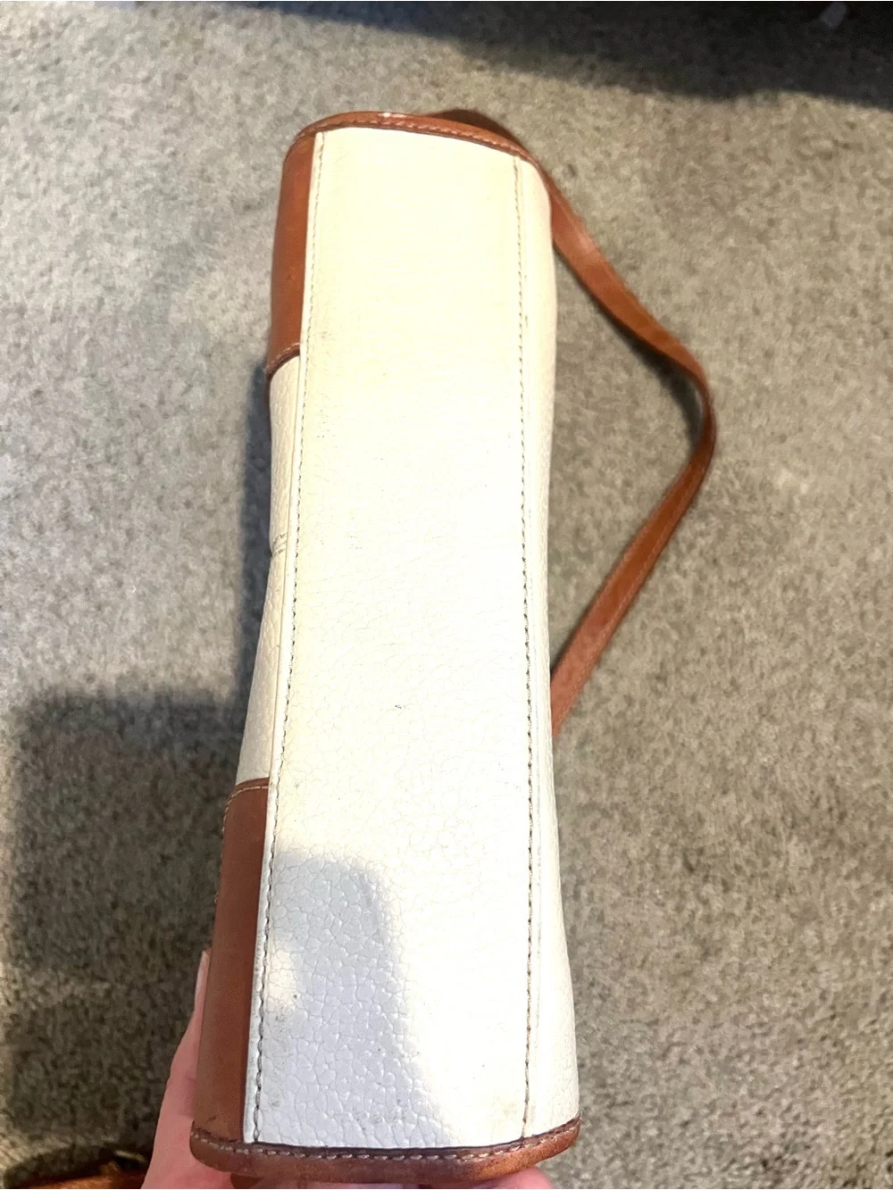 Liz Claiborne off white pebble leather  Crossbody Bag